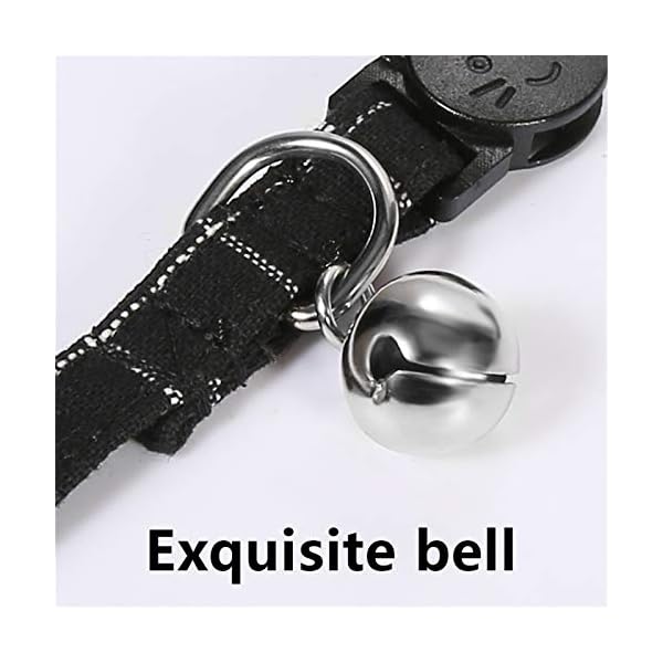 Slson 2 pack breakaway cat collar with bell and bow tie plaid kitten collar for cats and small dogs pets adjustable from 8-11in, black and grey - image 7
