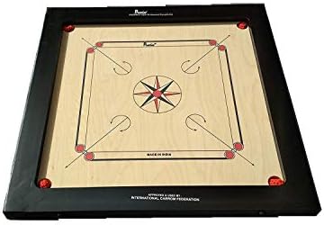 Precise Finest-20mm Carrom Board with Coins, Striker, and Powder by Tabakh