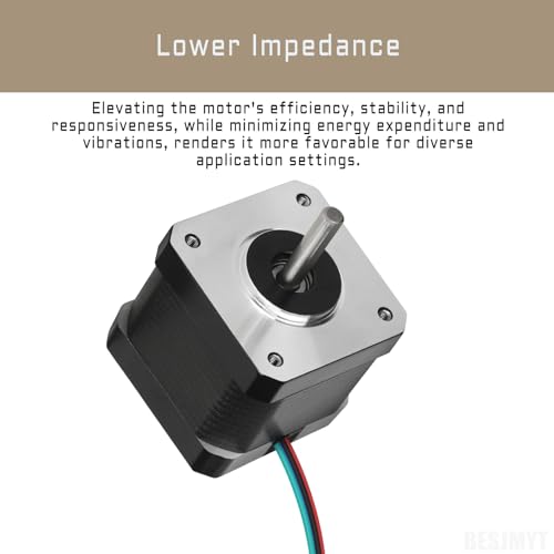 Besjmyt NEMA17 Nema 17 Stepper Motor 5Pcs 1.7A 0.4Nm/56.64Oz.In High Torque 1.8 Deg Standard Step Angle Bipolar 40Mm(1.58Inch) 2 Phase 4 Lead thumb #5