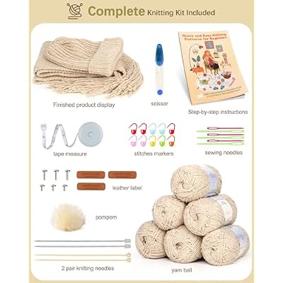 Katech Knitting Kit for Beginners Adults-Learn to Knit Kits for Adults Beginner Kids