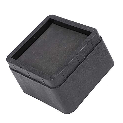 Elevadores de cama negros de 4 piezas o elevadores de muebles, elevadores de cama apilables duraderos Cuadrado negro Patas de muebles de 2 