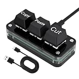 Genérico Teclado Copiar Pegar - 3 Teclas Mecánico Ergonómico, Teclado De Atajos Ordenador | Macro Pad Programable para Hogar Oficina Viaje Trabajo Diario Juego Diseño Gráfico
