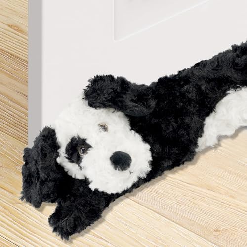 The Magic Toy Shop Novelty Door Draft Excluder Cushion Black Dog - Perfect for Blocking Wind, Noise, Light, and Dust - Sausage Dog Draught Excluder for Doors - Great Gift