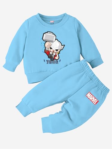 Image of Minicult Kids Cotton Co-ords Full Sleeve Sweatshirt and Pant Set with Character Print