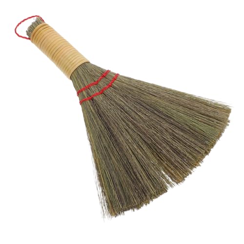 FRCOLOR Scopa Piccola Frusta per Pulizia Caminetto Scopa Corta Intrecciata Mano in Paglia di Mais Paletta Portatile per Briciole e Polvere per Interni e Domestico