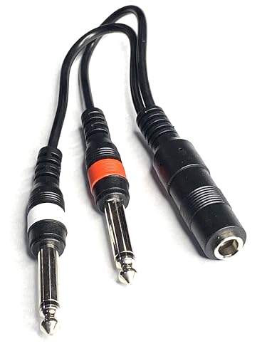 Cable divisor estéreo TRS hembra a 2x mono macho 9" miniatura 2