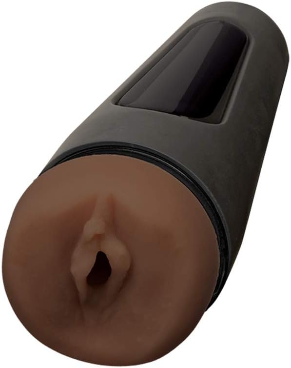 Doc Johnson Main Squeeze - The Original Pussy - Squeeze Plate for Precise Pressure - Twist End Cap to Control Suction - Discreet Premium Stroker - Male Masturbator - Chocolate