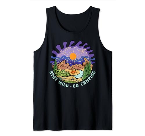 Vintage Retro Style Outdoor at Mountain Go Camping Stay Wild Tank Top