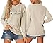 GOLPKEQ First of All I'm A Delight Sweatshirt Women Funny Sarcastic Sweatshirts Casual Crewneck Long Sleeve Pullover Top (Beige,L)