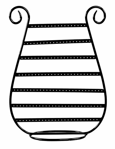 ARAD Earring Organizer/Jewelry Holder Display Rack Stand - Organize 78 Pairs of Stud, Dangle, and Hoop Earrings - Metal with Black Finish, Harp-Shaped