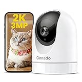 Cinnado【見守り2025モデル】D1ペットカメラ 300万画素 2K ベビー/犬/猫モニター 遠隔確認 自動追尾 ワイヤレス室内防犯 パン/チルト監視360度 ベビー 老人 子供 ペットみまもり 2.4GWi-Fi対応 スマホ対応 iphone対応 アプリ通知 Alexa対応 動体/AI検知 双方向音声通話 ナイトビジョン暗視 SDカード録画対応 常時録画可能 クラウド保存 白 3年保証