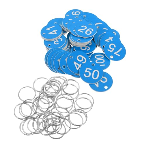 30個 デジタルラベル Idタグ 付きキータグ キータグプラスチック メタルナンバータグ キーラベルタグ キー ラベル タグ Sky-blue 鉄