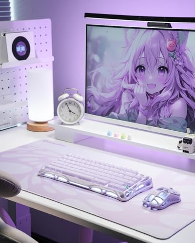 GravaStar かわいいパープル ゲーミングマウスパッド 超大型 XLサイズ マウスパッド ラバー素材 400x800x3mm 国内正規品 パープル