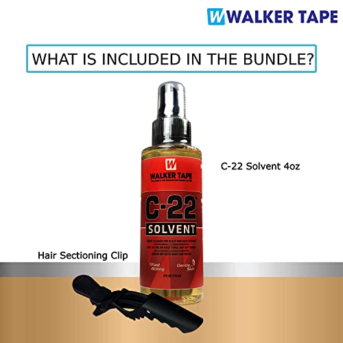 C22 Solvent Wig Glue Remover 4oz w/Hair Sectioning Clip Bundle Pack | Wigs Glue Adhesive Remover Spray | Front Bonding Weave Active Lace Tape Melting Spray | Super Bold Hold Adhesive Glue Remover - Thumbnail 4