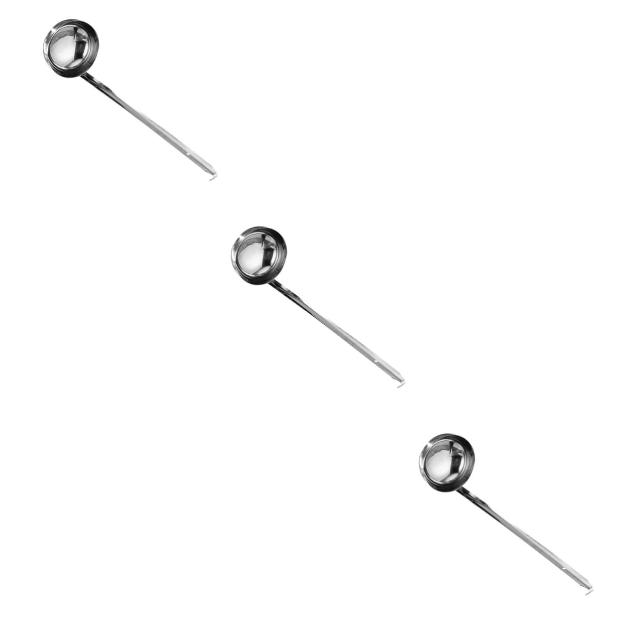 OUNONA 3piezas Cuchara De Acero Inoxidable De Mango Para Salsas Sopas y Guisos Utensilio De Cocina Duradero y Ergonómico