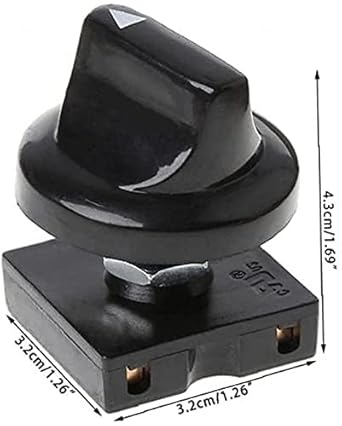 Black Fan Rotary Switch 4 Position 3 Speed Selector Switch Governor with Button Fan Speed Governor Fan Isolator Switch and Professional Ceiling Fan Wall Controls