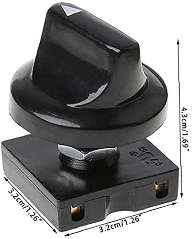 Black Fan Rotary Switch 4 Position 3 Speed Selector Switch Governor with Button Fan Speed Governor Fan Isolator Switch and Professional Ceiling Fan Wall Controls