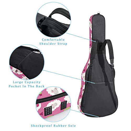 Étui rembourré imperméable Oxford avec bandoulière réglable pour guitare Motif lunettes alpagas Cactus Triangles - Les Beatles, Paul McCartney, John Lennon, RIngo Starr, George Harrison Étui rembourré imperméable Oxford avec bandoulière réglable pour guitare Motif lunettes alpagas Cactus Triangles – Image 4