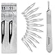 Set - 10 Stück sterile Skalpellklingen Figur 11 aus Karbonstahl - Ersatzklingen + 1 x Shehadeh - Skalpell-Halter - Edelstahl