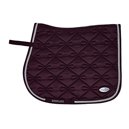 Tapis de selle Kingsland rouge fonce haut de gamme en satin pour cheval mixte