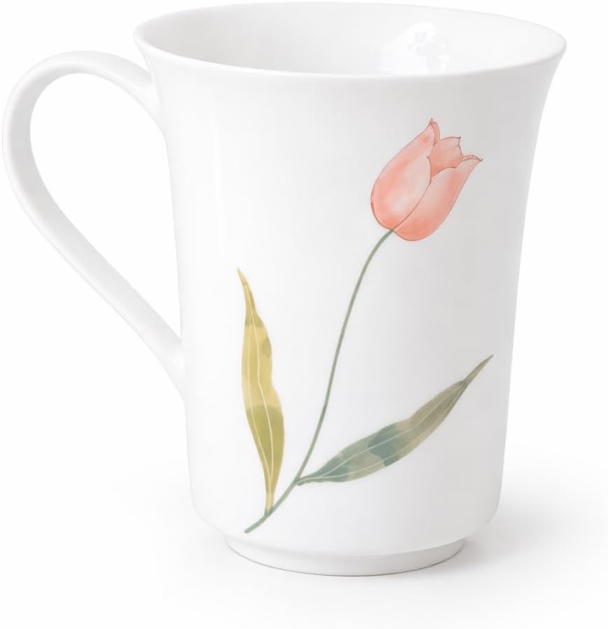 Ceramic Mug, Handmade Ceramic Coffee Mug,Coffee Cups, China Jingde Town Ceramics Coffee Cup, China Jingde Town Porcelain Coffee Cup, Cappuccino & Hot Chocolate, Dishwasher & Microwave Safe (Tulip)