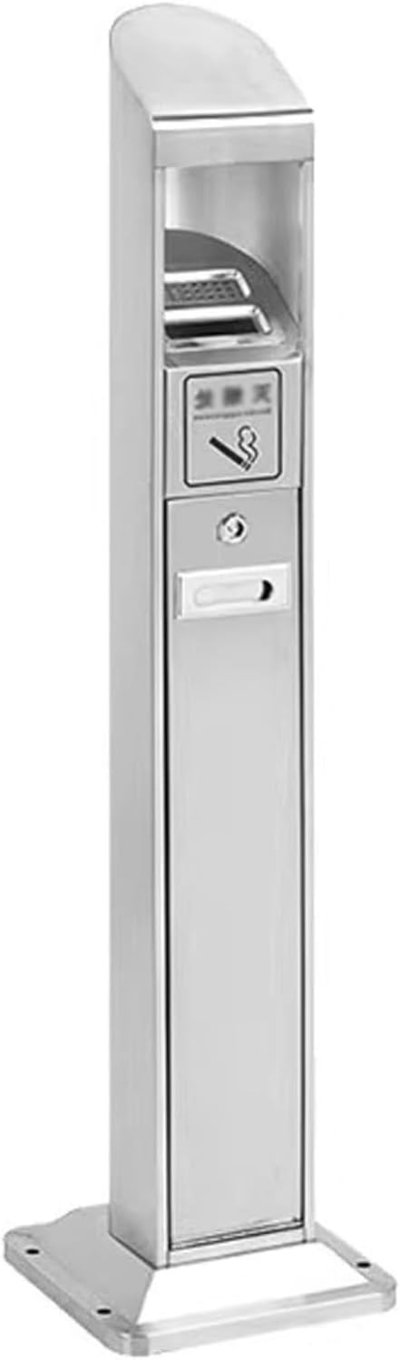 JKGHK Outdoor Standing Ashtray, Ashtrays for Cigarettes Standing, Bin Stainless Steel Vertical Freestanding Trash Bin, Garden Floor Ashtray Stand for Cigarettes
