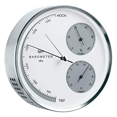 Barigo 351 Steel Wetterstation Barometer Thermometer Hygrometer Edelstahl B x H Cover