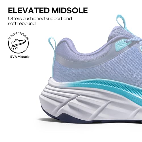 NORTIV 8 Women's Walking Shoes Cushion Comfortable ActiveBreeze Running Tennis Shoes Non-Slip Workout Gym Sports Athletic Breathable Fashion Sneakers,Size 9,Blue,SNWS248W