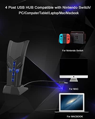 4-Port USB Hub for PS5, Megadream High-speed Expansion Hub Charger Splitter Adapter USB 2.0 HUB, Suitable for PS5/PS4/ Xbox Series X S/ Xbox One/360 N-S and other Consoles Keyboard, Mouse