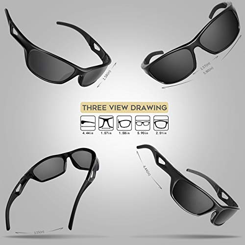 Duduma Polarized Sport Sunglasses For Men Baseball Fishing Golf Running Cycling Driving Shades Sun Glasses (Matte Black & Matte Blue Set) #TOP4