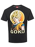 camiseta negra manga larga algodon 100% algodón. Dragon Ball Z Goku Super Saiyan Camiseta Negro L, 100% algodón, Corte Normal