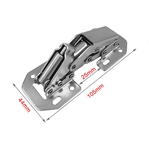 LIKERAINY Soft Closing 4 Inch Hinge with Damping, 90 Degree, Nickel Plated, Full Overlay and Inset Doors, Pack of 8 - Image 3