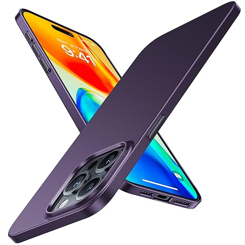 TORRAS Slim Fit Designed for iPhone 15 Pro Max Case 6.7 inch, Ultra-Thin 15 Pro Max Case 2023, Lightweight Hard PC Cover Phone Cases for iPhone 15 Pro Max Phone Case Purple, OriginFit