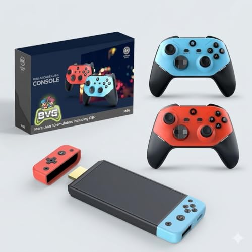 Image of M66 Retro GameStick with 4K HD Output | 30,000+ Built-in Classic & Modern Games | Plug & Play TV Gaming