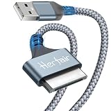 Herfair USB to 30 Pin Charger Cable Nylon Braided Charging Cord Compatible with iPhone 4/4s/3G/3GS, iPad 1 2 3, iPod Touch 4 3 2 1, iPod Classic/Nano 2 3 4 5 6, for Charging & Data (3.3FT)