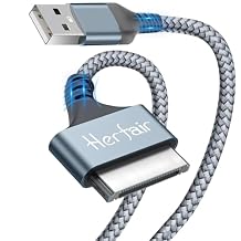 Herfair Braided 30 Pin Charging Cable Compatible with iPhone 4/4s/3G/3GS, Old iPad 1 2 3, iPod Touch 4 3 2 1, iPod Nano 2 3 4 5 6 & iPod Classic 3/4/5/6/7 6.5FT