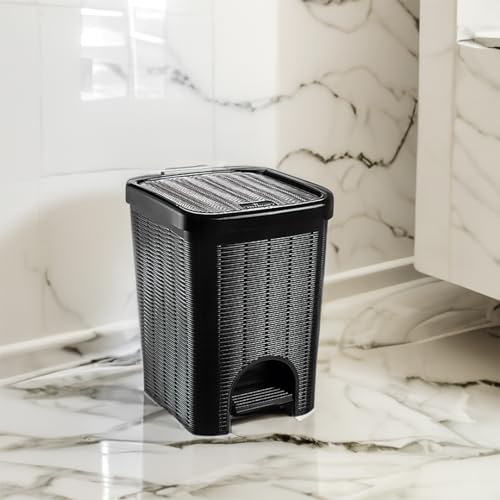 Lixeira, Vime, 12L, Preto, Nitronplast