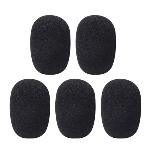 HIOPOIUYT 1/2/5 piezas de espuma de micrófono para auriculares de juegos, micrófono, parabrisas de repuesto