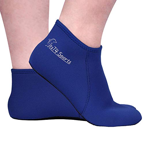 FitsT4 - Calcetines de neopreno para agua de 3 mm, perfectos para deportes acuáticos, buceo, snorkel, natación y todas las actividades de agua y arena, color azul XL