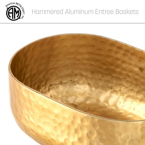 American Metalcraft ABHG46 Aluminum Hammered Bowl Oval, Gold, 25-ounce Capacity, Elegant and Artisanal Serveware for Presenting Entrées and Appetizer: 6 ½ L, 4 ¾ W, 2 ¼ H by American Metalcraft - Used condition - Image 5