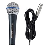 KTV Microphone Dynamic Vocal Microphone 140dB SPL 6.5mm Jack Wired Handheld Mic for Home Party Wedding Stage