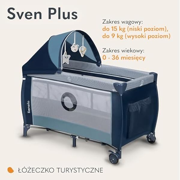 LIONELO Sven Plus 2-в-1, дорожная кроватка, пеленальный столик, москитная сетка, функция качания, балдахин с москитной сеткой, откидное устройство безопасности, боковой доступ