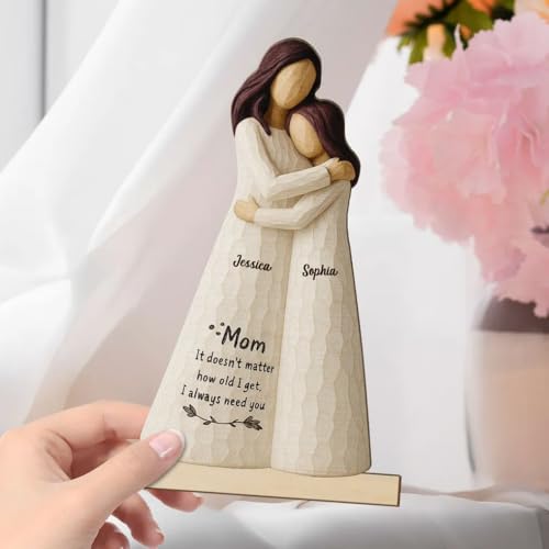 Heartfelt 3D Mother-Daughter Wooden Plaque - Personalized Custom Hug Statue for Mom - Timeless Gift for Birthdays, Christmas, and Special Occasions - Image 9
