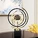 Homary Modern Abstract Art Decoration Metal Globe Ornament Sculpture Decor with Rectangle Stand Black & Gold