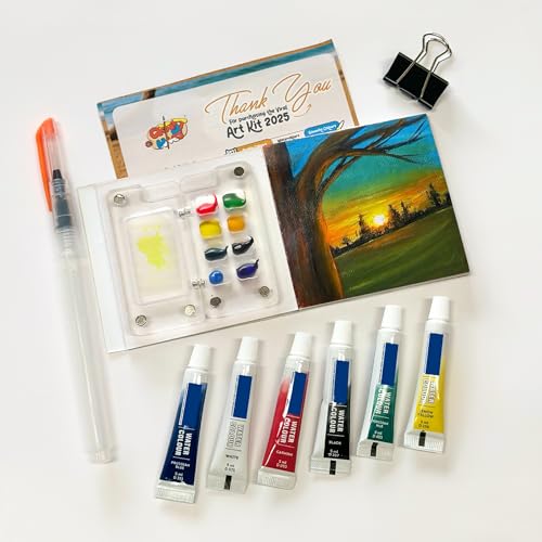 Image of The Crafthives Travel Art Kit - Acrylic Mini Palette for Painting, Colour Palette, Acrylic Pallets for Bed - Compact Painting Set for Artists