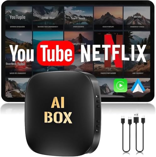 Wireless CarPlay Adapter for iPhone & Android Auto CarPlay, 4+32G, Built-in GPS,Supports YouTube, Tiktok, Netflix, 2 in 1 AI Box