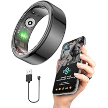 FREEZE2TRIM Vital Health Smart Ring for Women Rings for Men with Fitness, Sleep Monitor, Heart Rate, Activity Tracking, App Size 6, Black