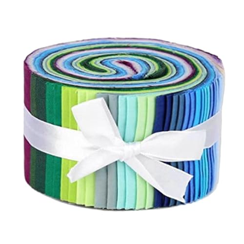 Wulachaka 36 colores Jelly Roll de tela de algodón enrollable, tela para costura, tela de algodón para costura, tela de acolchado de algodón, color puro (color puro)