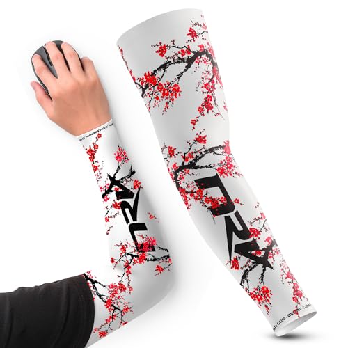 NRV Manchette de Compression Gaming Sakura – Performances d'eSport Améliorées avec Style Japonais – Conçu par des Professionnels – Durable, Respirant et Sans Friction (Rouge, L)