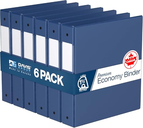 Premium Economy 6-Pack 3-Ring Binders for School or Office, D-Ring Binders, 1.5 Inch, Royal Blue